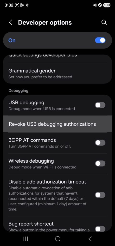 USB Hibakeresés Android